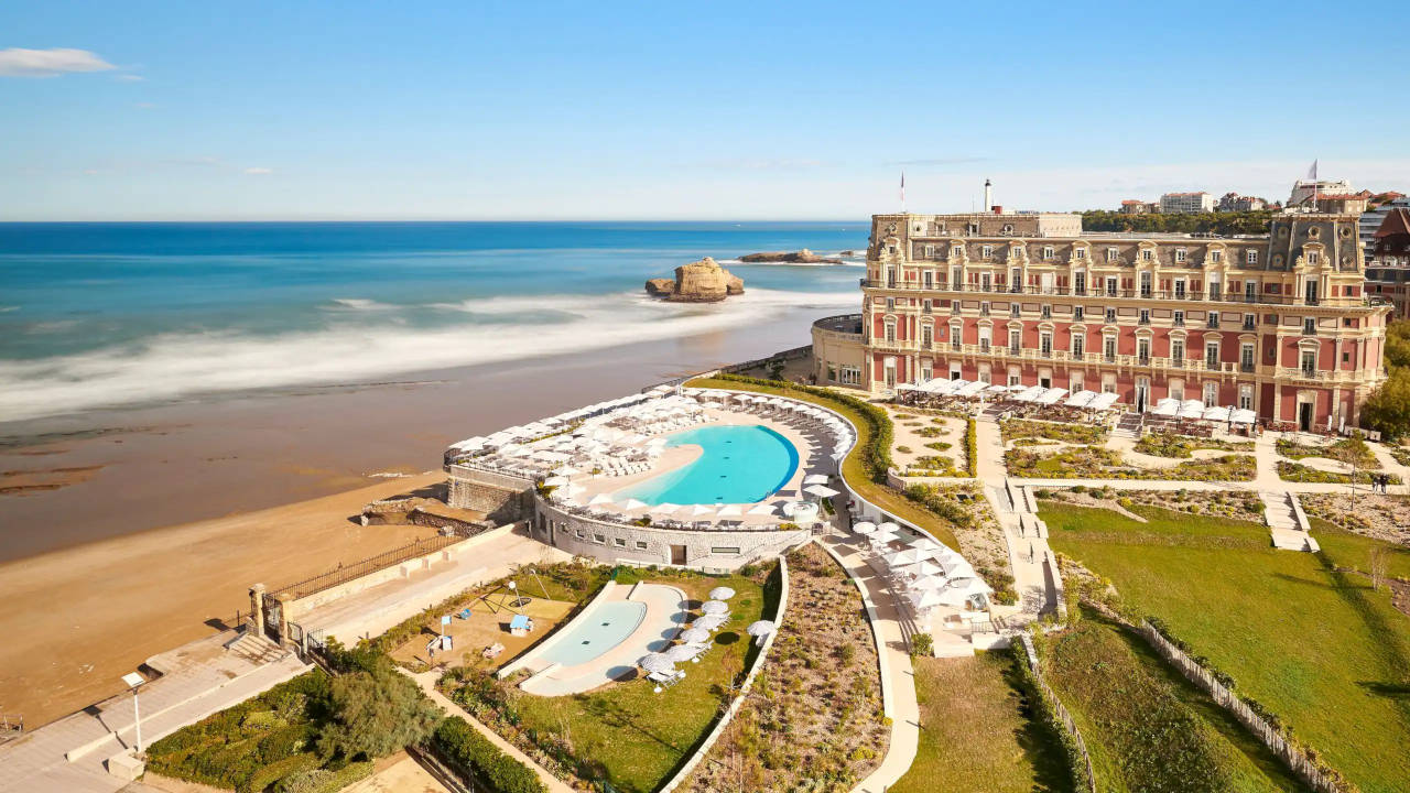 Hotel du Palais in Biarritz Bird view